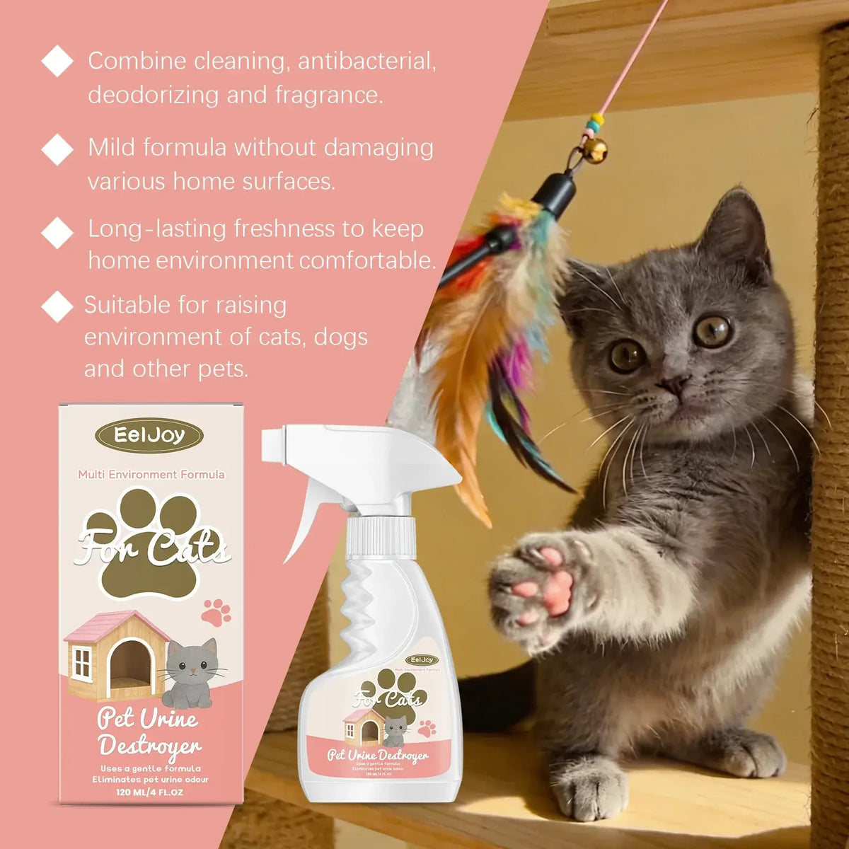 TAILSOFHOME Pet Urine Odor Eliminator for Carpets Floors Furniture