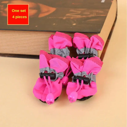 TAILSOFHOME 4-Piece Water-Resistant Dog Rain Boots