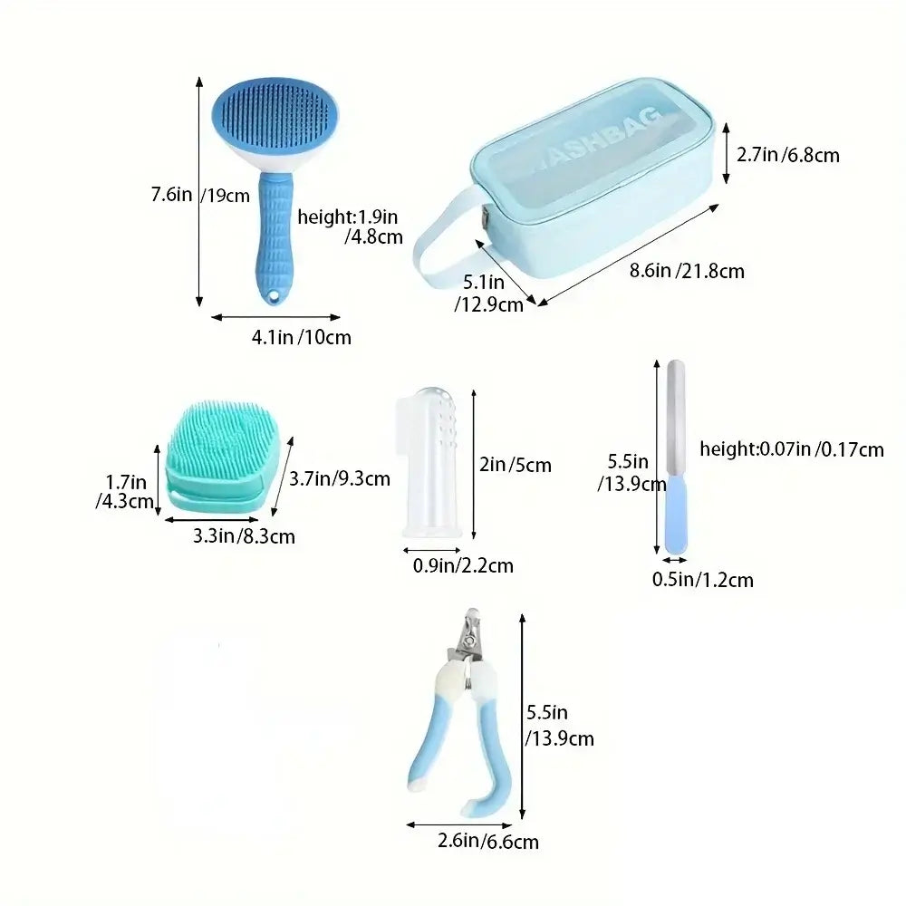 TAILSOFHOME 9-Piece Pet Grooming Kit for Dogs and Cats