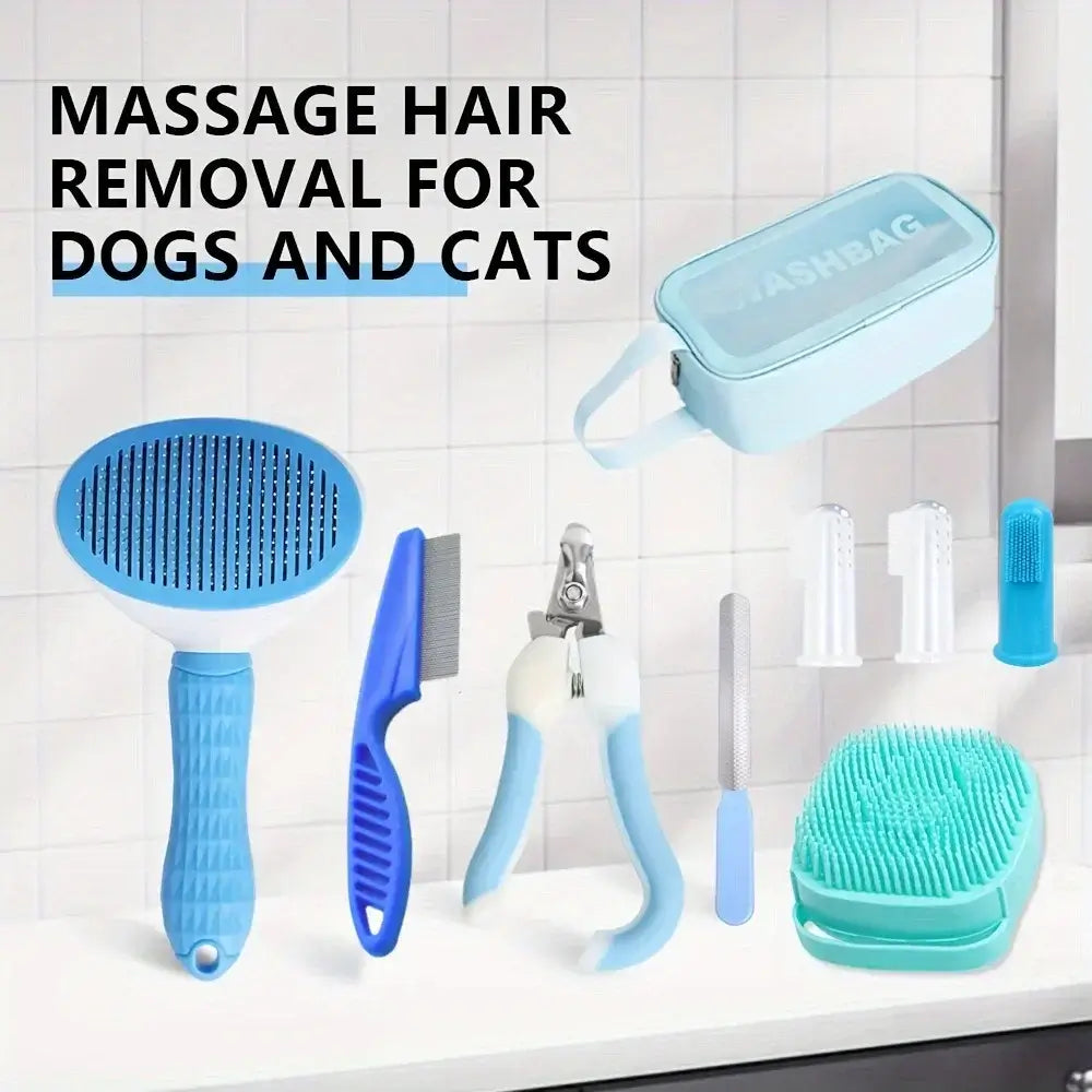 TAILSOFHOME 9-Piece Pet Grooming Kit for Dogs and Cats