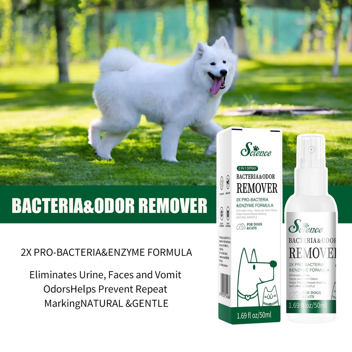 TAILSOFHOME Pet Odor Remover Deodorizing Spray for Cats Dogs