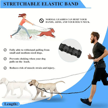 TAILSOFHOME Hands-Free Adjustable Dog Leash with Waist Belt