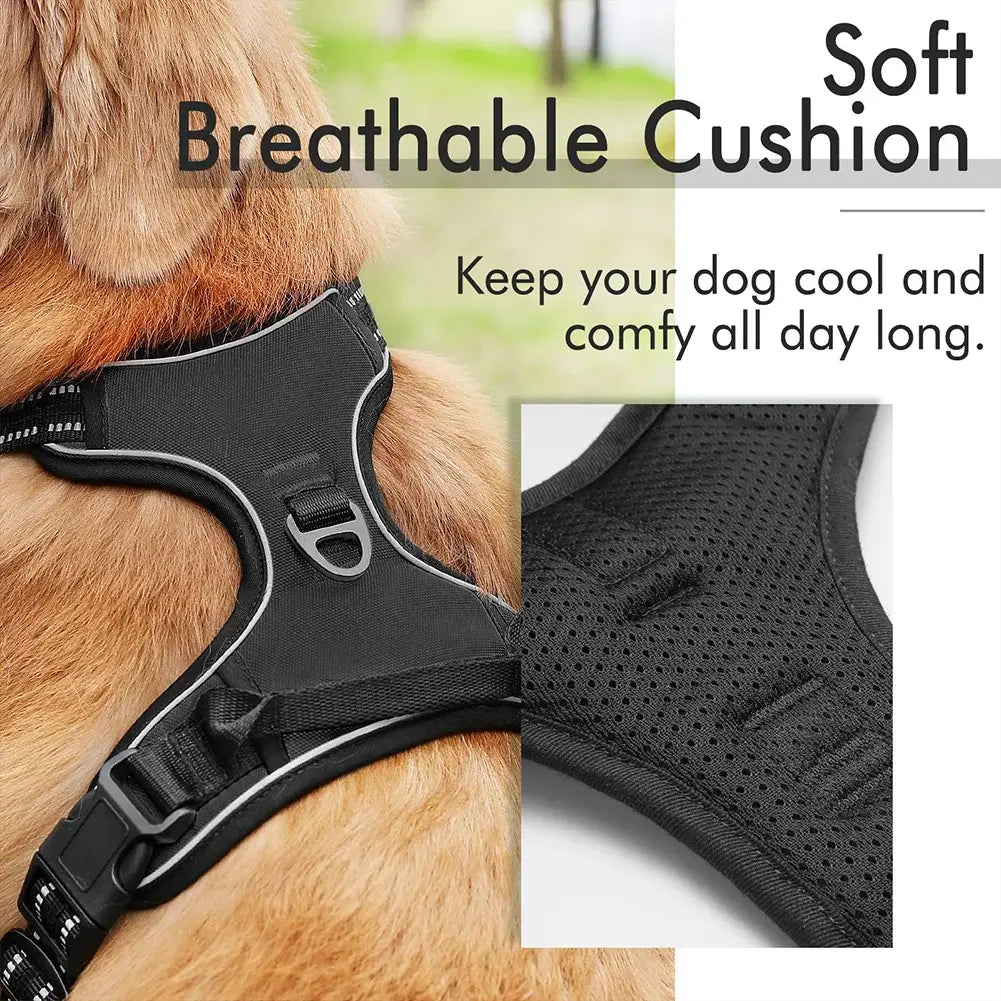 TAILSOFHOME No-Pull Reflective Adjustable Padded Dog Harness