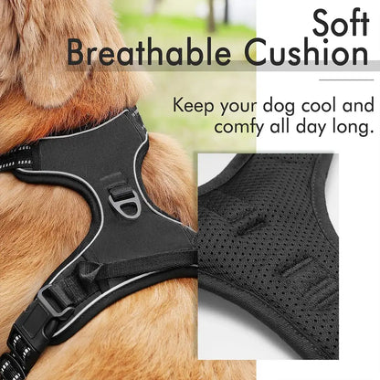 TAILSOFHOME No-Pull Reflective Adjustable Padded Dog Harness