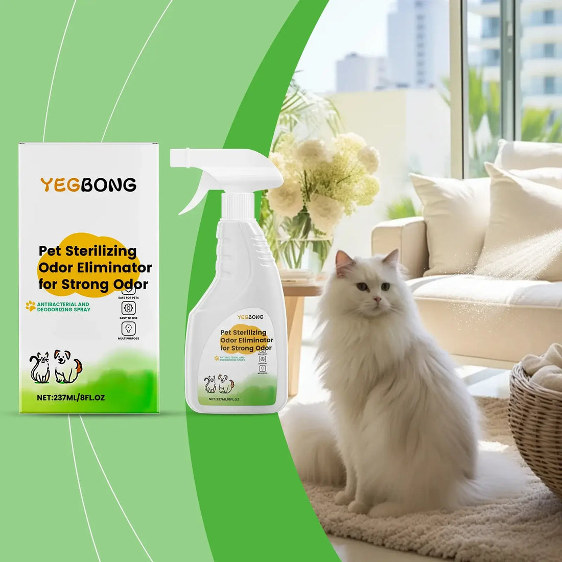 TAILSOFHOME Natural Pet Odor Eliminator Spray for Dogs and Cats