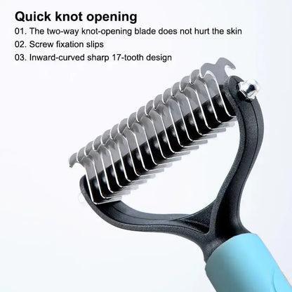 TAILSOFHOME 2-Sided Pet Deshedding Brush for Dogs Cats