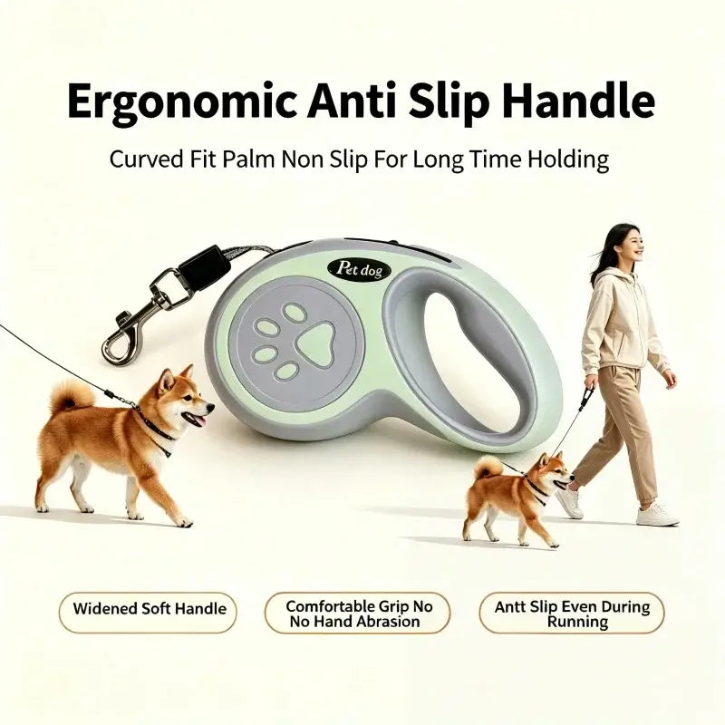 TAILSOFHOME Retractable Nylon Dog Leash with One-Click Brake