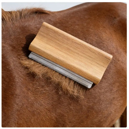 TAILSOFHOME Wooden Horse Deshedding Brush | Grooming