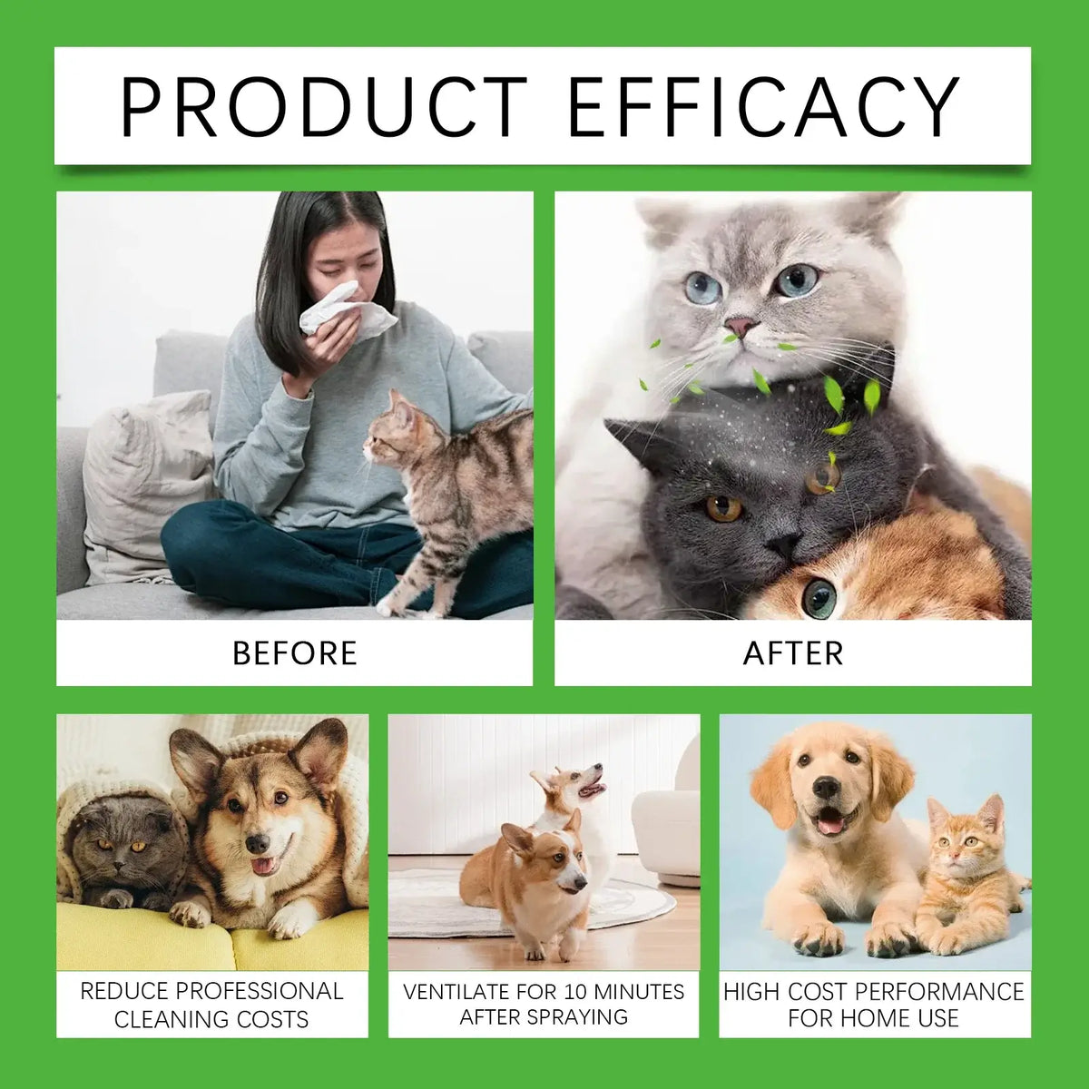 TAILSOFHOME Natural Pet Odor Eliminator Spray for Dogs and Cats