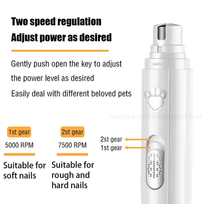 TAILSOFHOME USB Rechargeable Dog and Pet Nail Grinder