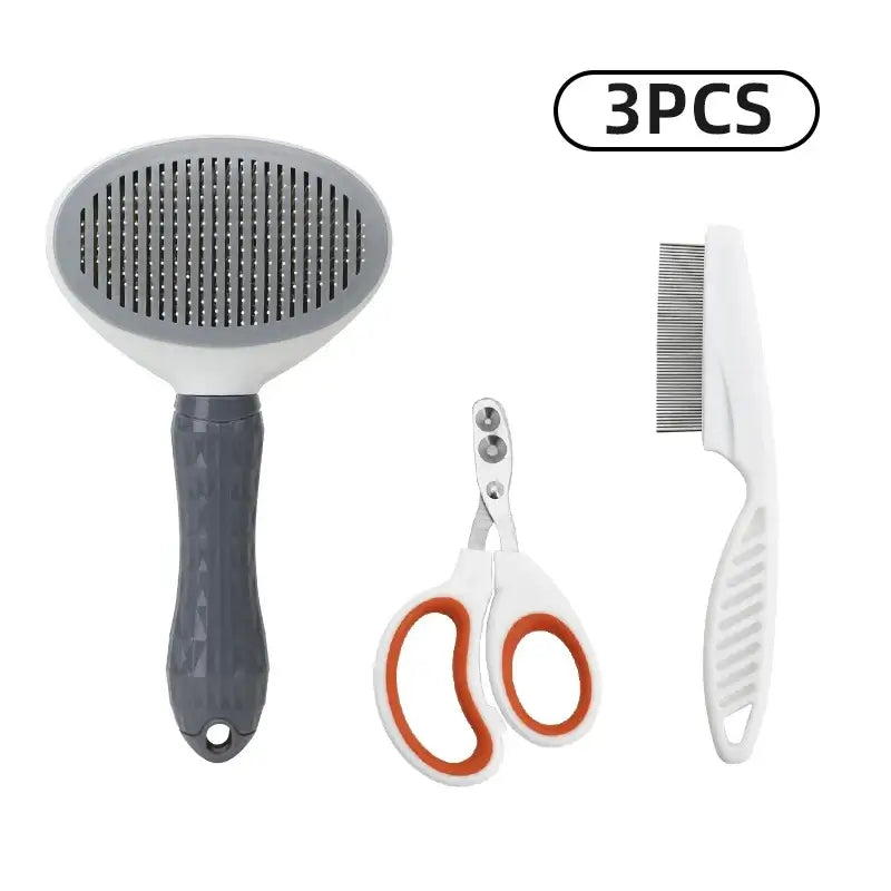 TAILSOFHOME 3-Piece Pet Grooming Kit with Massage Comb