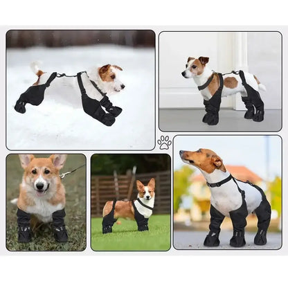 TAILSOFHOME Waterproof Adjustable Anti-Slip Dog Rain Boots