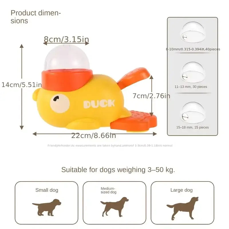 TAILSOFHOME Cartoon Duck Interactive Dog Treat Feeder
