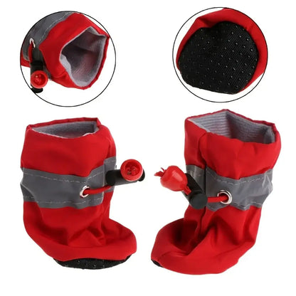 TAILSOFHOME 4-Piece Water-Resistant Dog Rain Boots