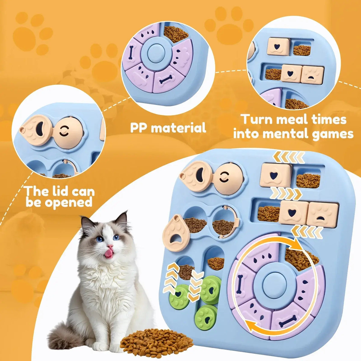 TAILSOFHOME Interactive Dog Puzzle Treat Slow Feeder