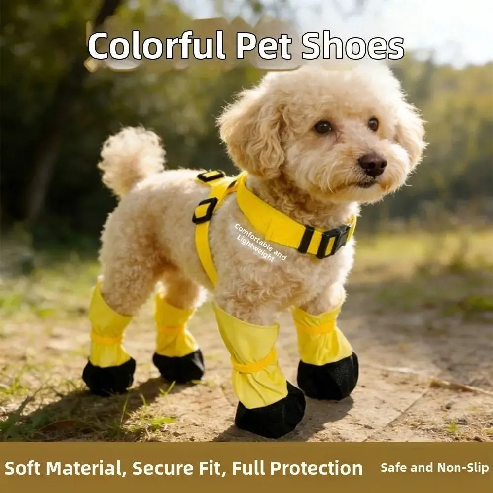 TAILSOFHOME Waterproof Adjustable Anti-Slip Dog Rain Boots