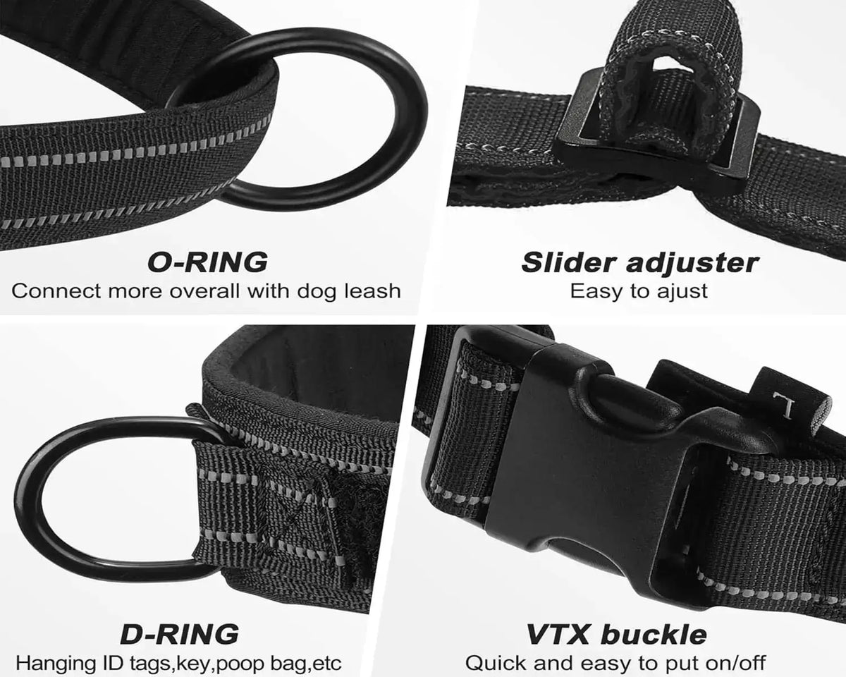 TAILSOFHOME Tactical No-Pull Reflective Dog Harness for Large Dogs