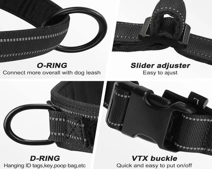 TAILSOFHOME Tactical No-Pull Reflective Dog Harness for Large Dogs