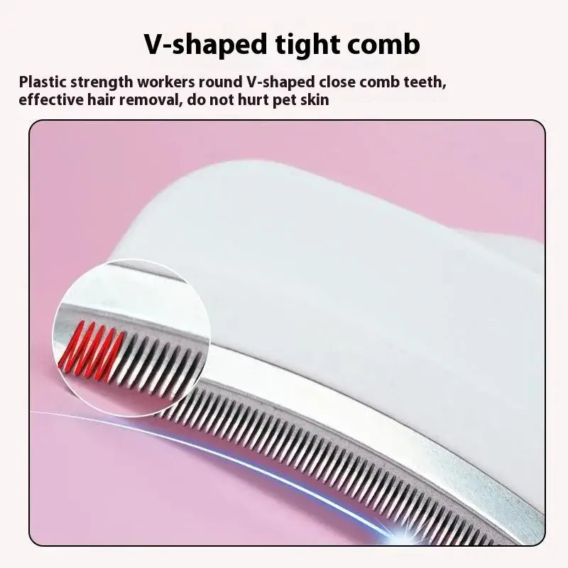TAILSOFHOME V-shaped tight comb for effective hair removal without hurting pet skin