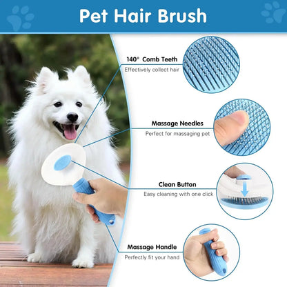 TAILSOFHOME 3-Piece Pet Grooming Kit with Massage Comb