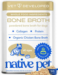Bone Broth for Dogs and Cats - Chicken Bone Broth Powder Dog Food Toppers for Picky Eaters - Provides Extra Nutrition for Joint Strength, Immune Support & Heart Health - 96 Scoops