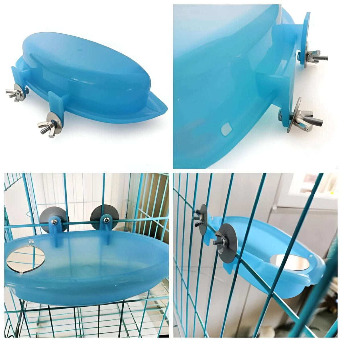 Bird Bath Tub Bowl Basin HanginTAILSOFHOME transparent cat carrier backpack for small pets and puppiesg Birdbath Toy Pet Parrot Budgie Parakeet Cockatiel Cage Water Shower Food Feeder with Mirror Pet Supplies