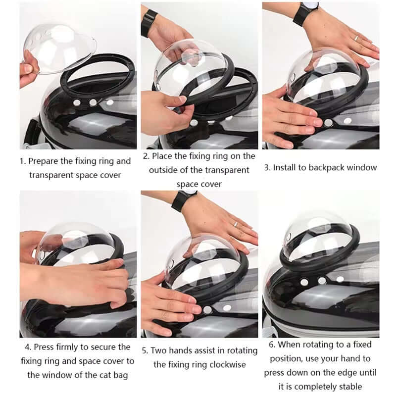 Portable Cat Pet Carrier BackTAILSOFHOME transparent cat carrier backpack for small pets and puppiespack Transparent Capsule Bubble Pet Backpack Small Animal Puppy Kitty Breathable Carrier for Travel