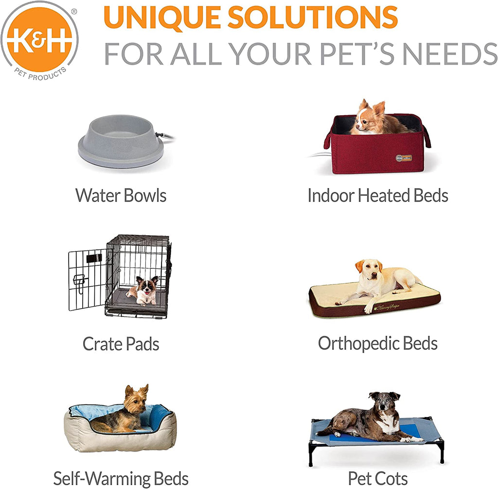 K&H Outdoor Elevated Dog Bed - Cooling Raised Dog Bed for Large & Extra-Large Pets, Breathable Mesh Center Hammock Design, Indoor/Outdoor Washable Cover, Portable Metal Frame, Gray, XL 50X32In