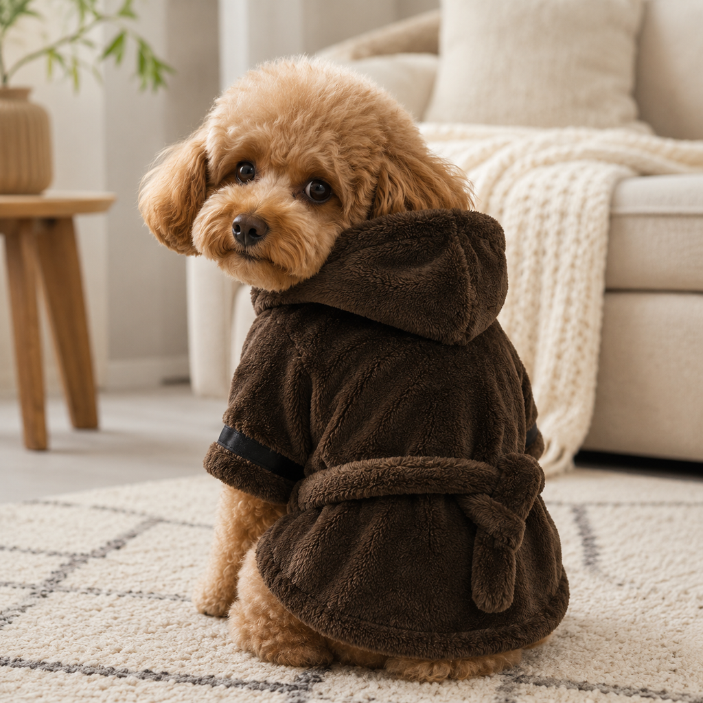 PawDry Hooded Bathrobe – Ultra-Absorbent Towel Pajama for Clean, Comfy Dogs
