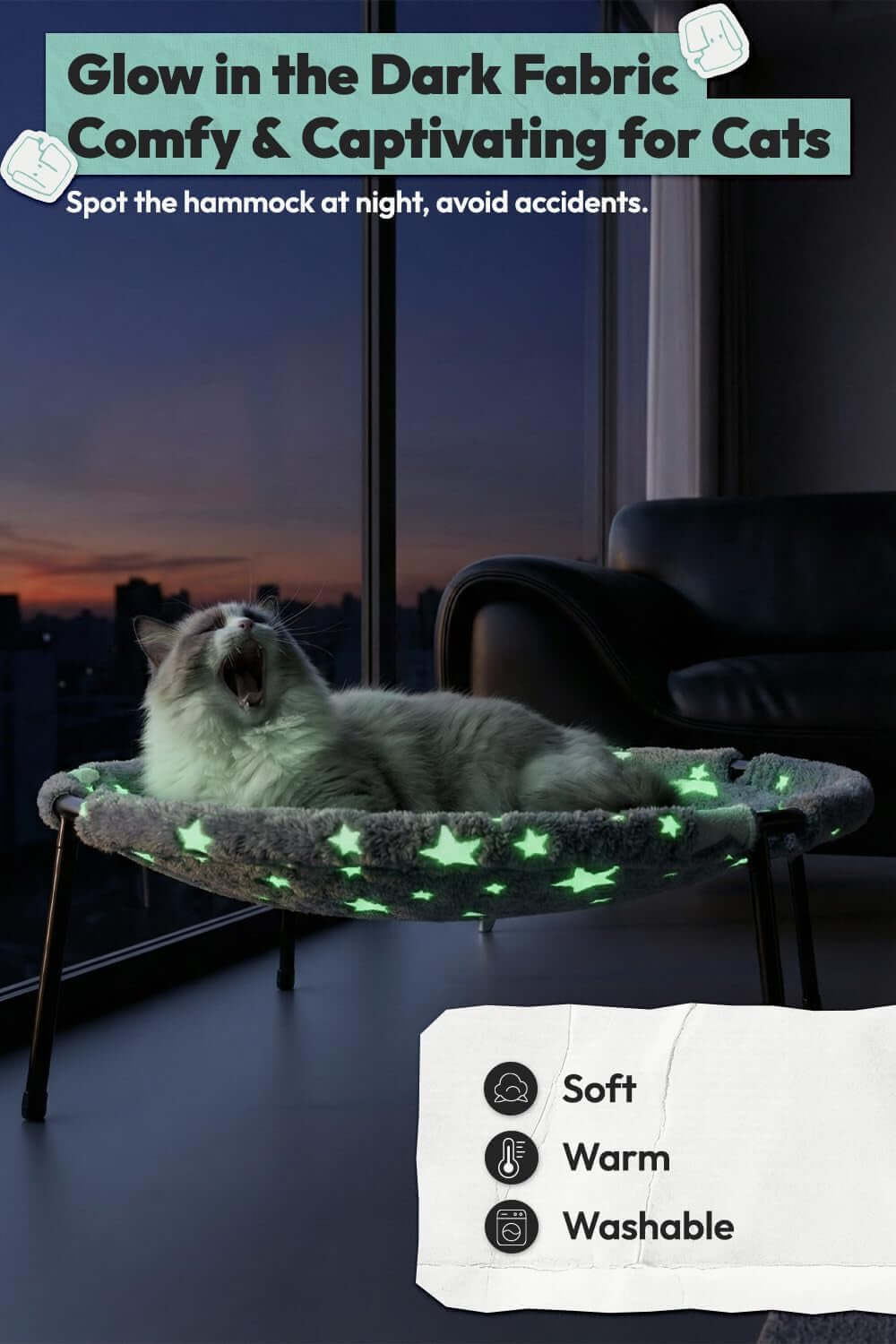 ElevateTAILSOFHOME transparent cat carrier backpack for small pets and puppiesd Glow-In-The-Dark Cat Bed