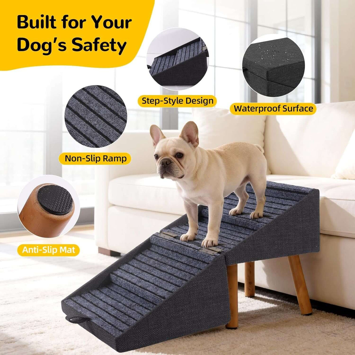 Foldable 2-in-1 Dog StairsTAILSOFHOME cozy hanging hammock bed for hamsters, rats and guinea pigs